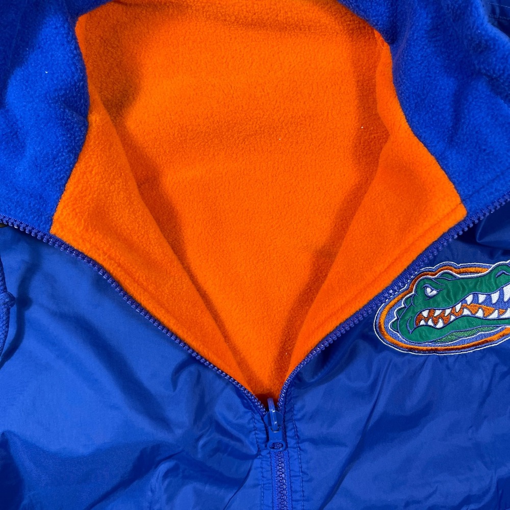 Florida Gators Champion Windbreaker Jacket Mens Small Blue Fleece Lined Half Zip - Picture 6 of 7